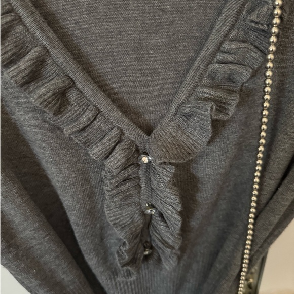 Takara Gray Ruffle Wrap top - Picture 3 of 8